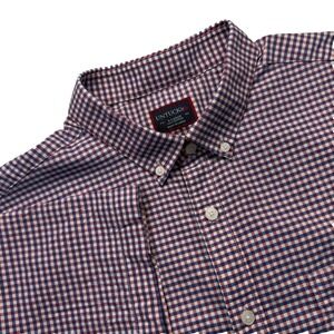 UNTUCKit Shirt Men XL Button Down Wrinkle Free Red Blue Checkered Concord